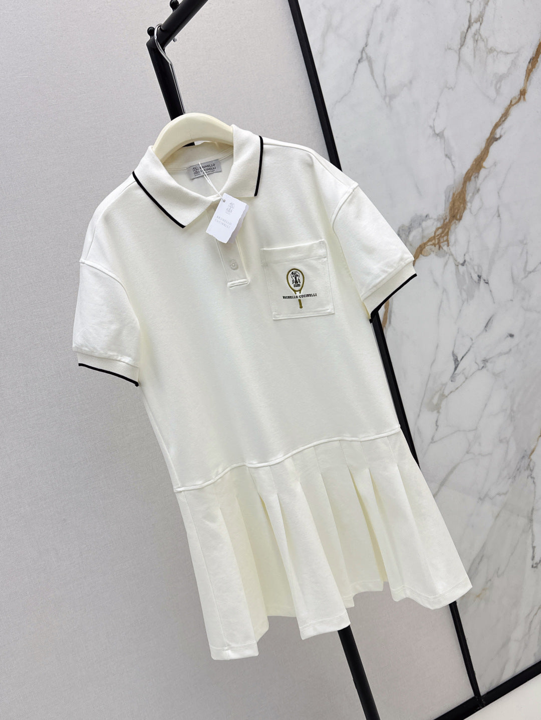 Brune*C 25ss embroidered polo dress