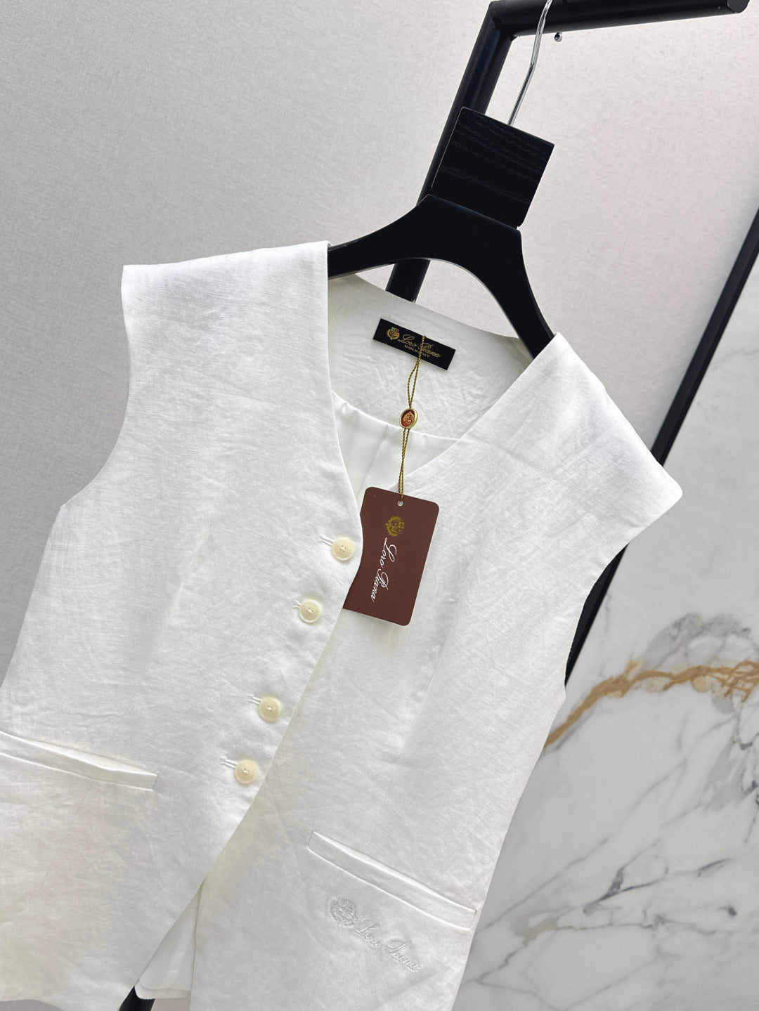 Lor*P 25ss embroidered linen vest