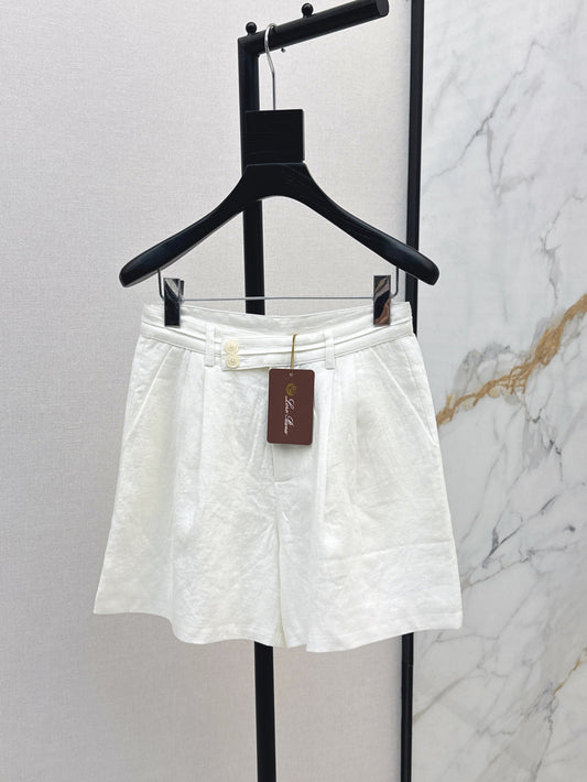 Lor*P 25ss embroidered linen shorts