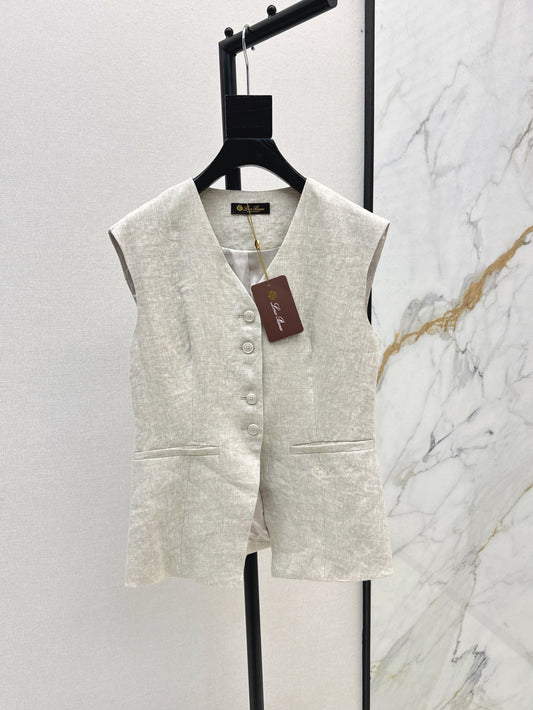 Lor*P 25ss embroidered linen vest
