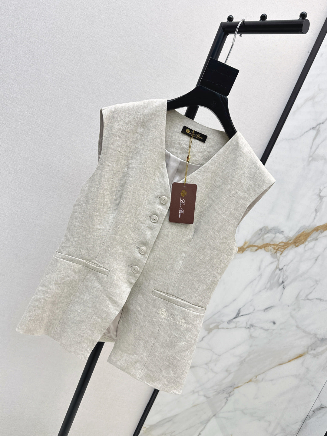 Lor*P 25ss embroidered linen vest