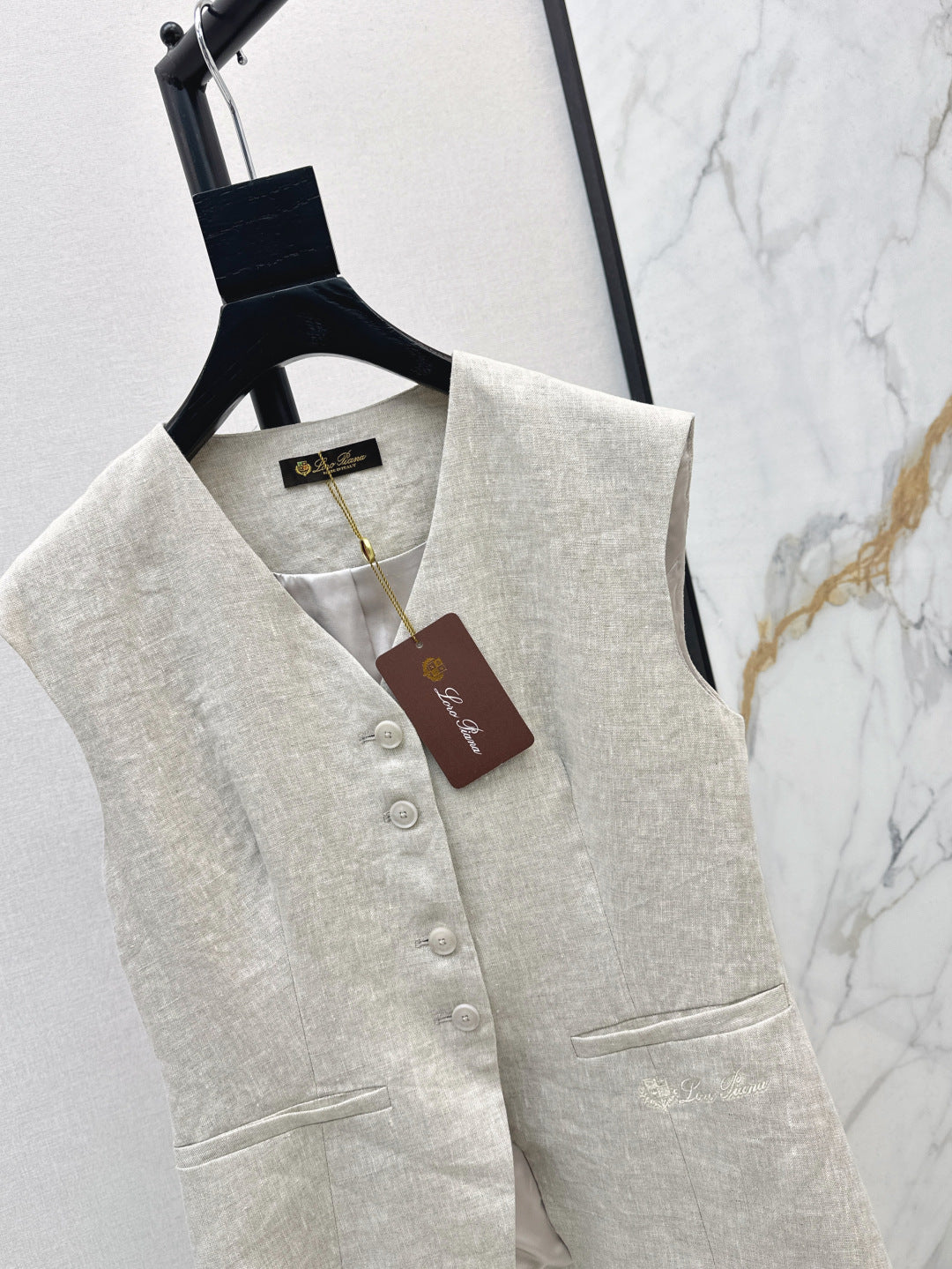 Lor*P 25ss embroidered linen vest