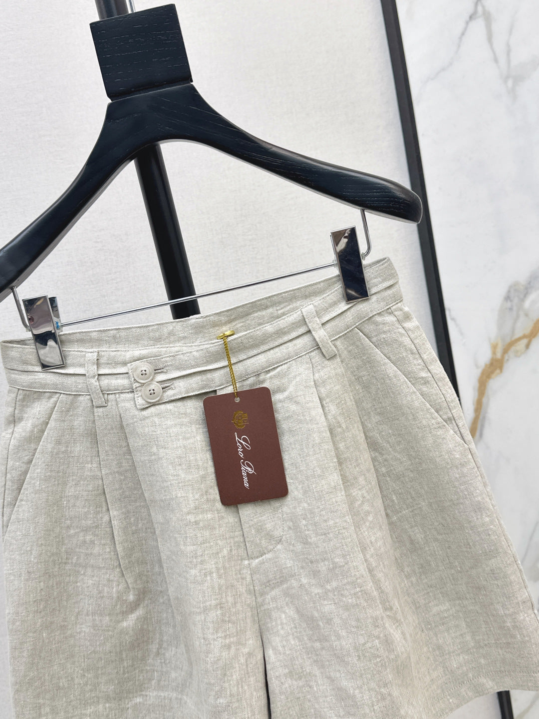 Lor*P 25ss embroidered linen shorts