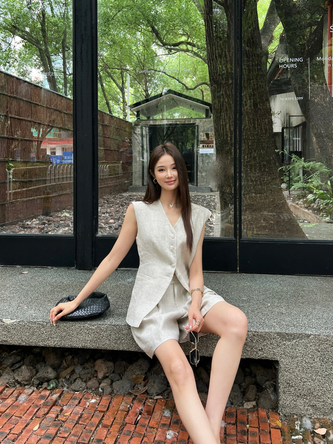 Lor*P 25ss embroidered linen vest