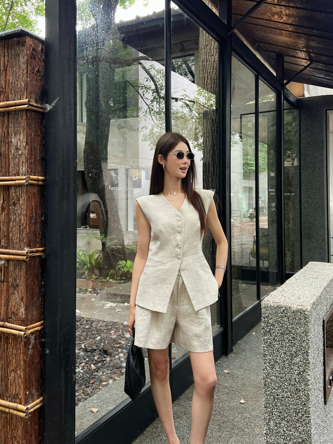 Lor*P 25ss embroidered linen vest