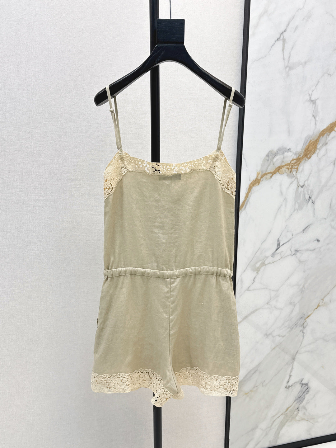Lor*P 25ss lace trim slip jumpsuit