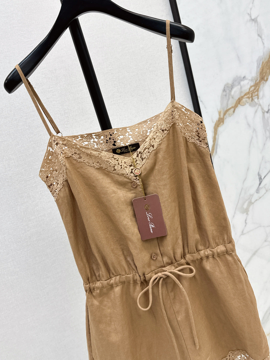 Lor*P 25ss lace trim slip jumpsuit