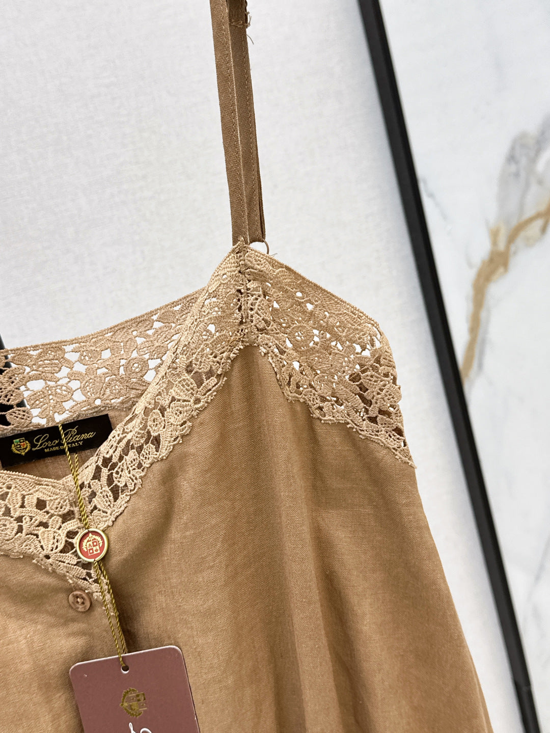 Lor*P 25ss lace trim slip jumpsuit