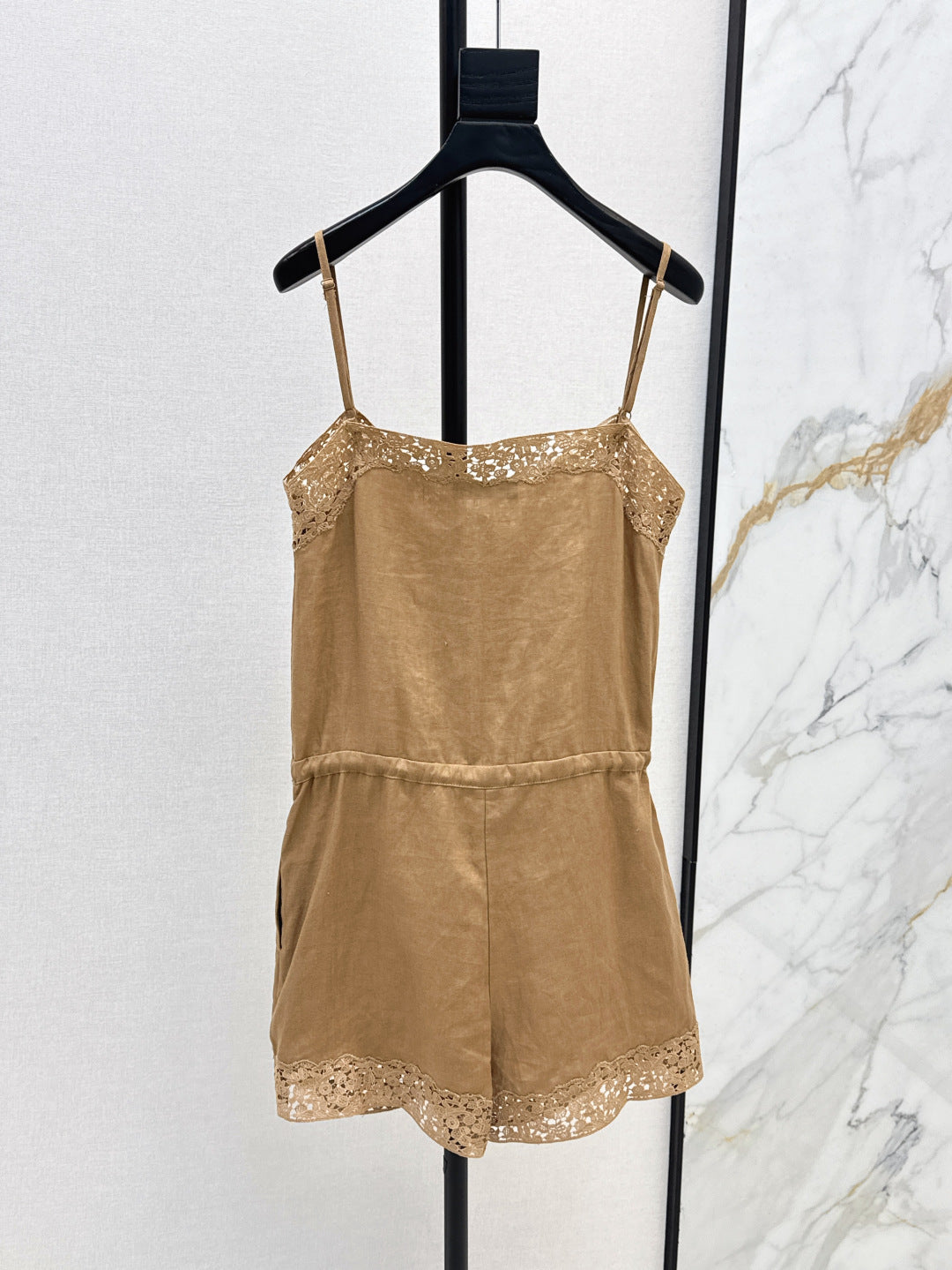 Lor*P 25ss lace trim slip jumpsuit