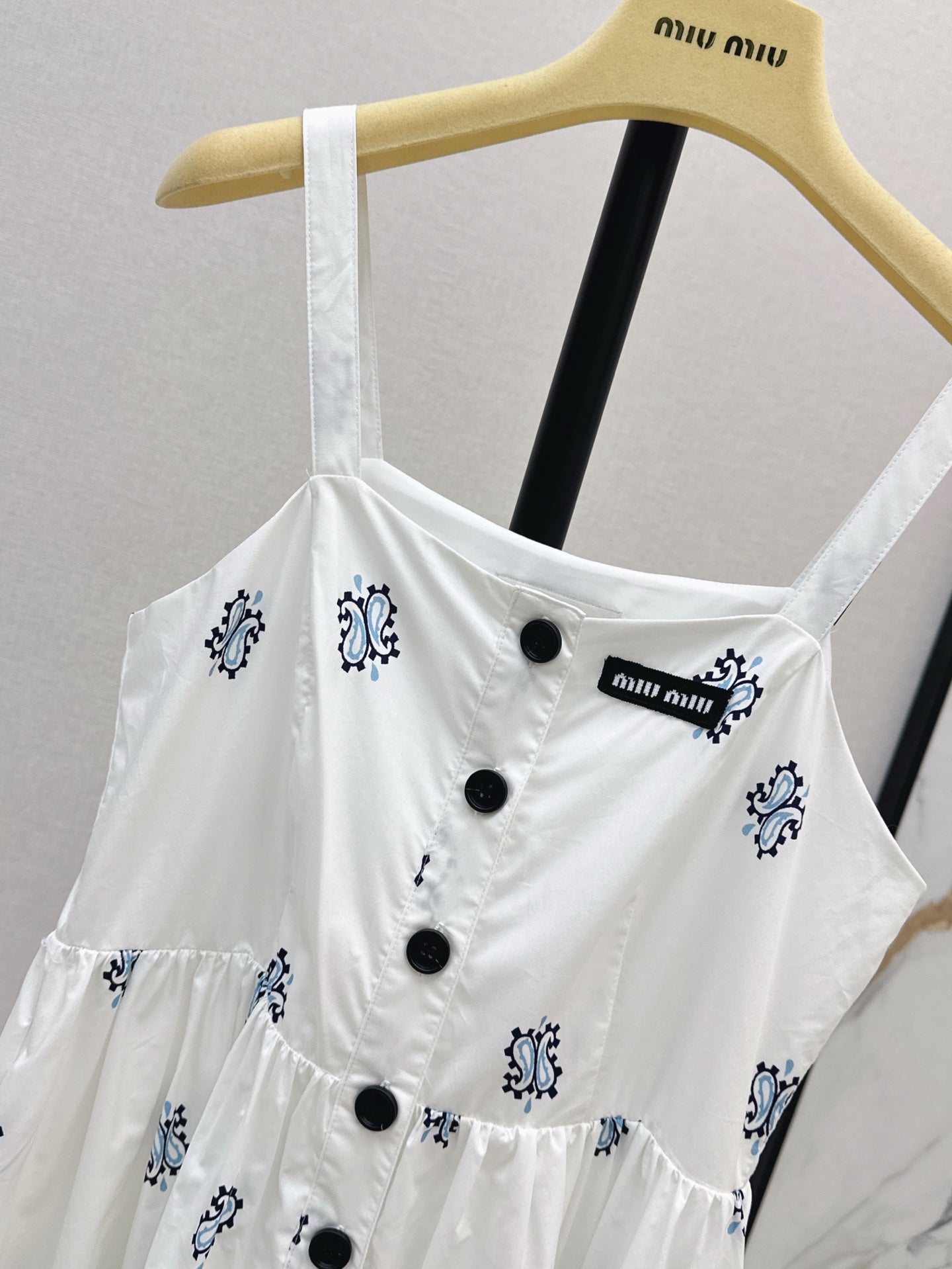 M*u 25ss print slubbed poplin dress