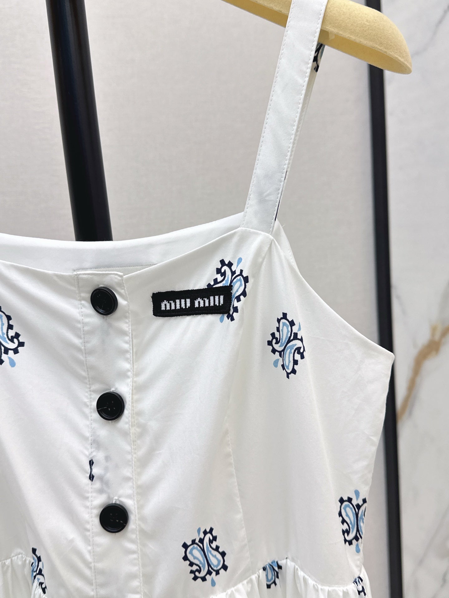 M*u 25ss print slubbed poplin dress