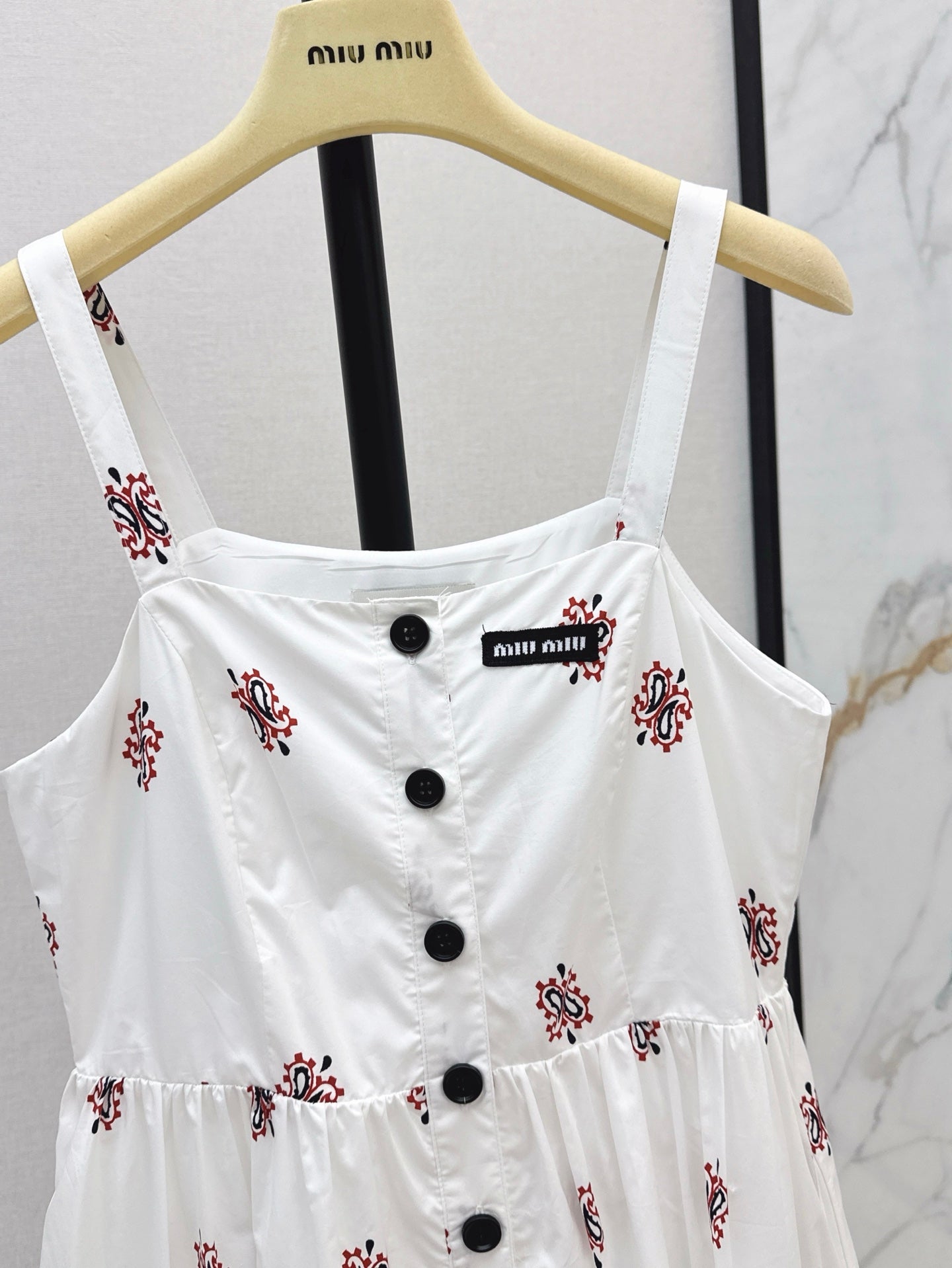 M*u 25ss print slubbed poplin dress