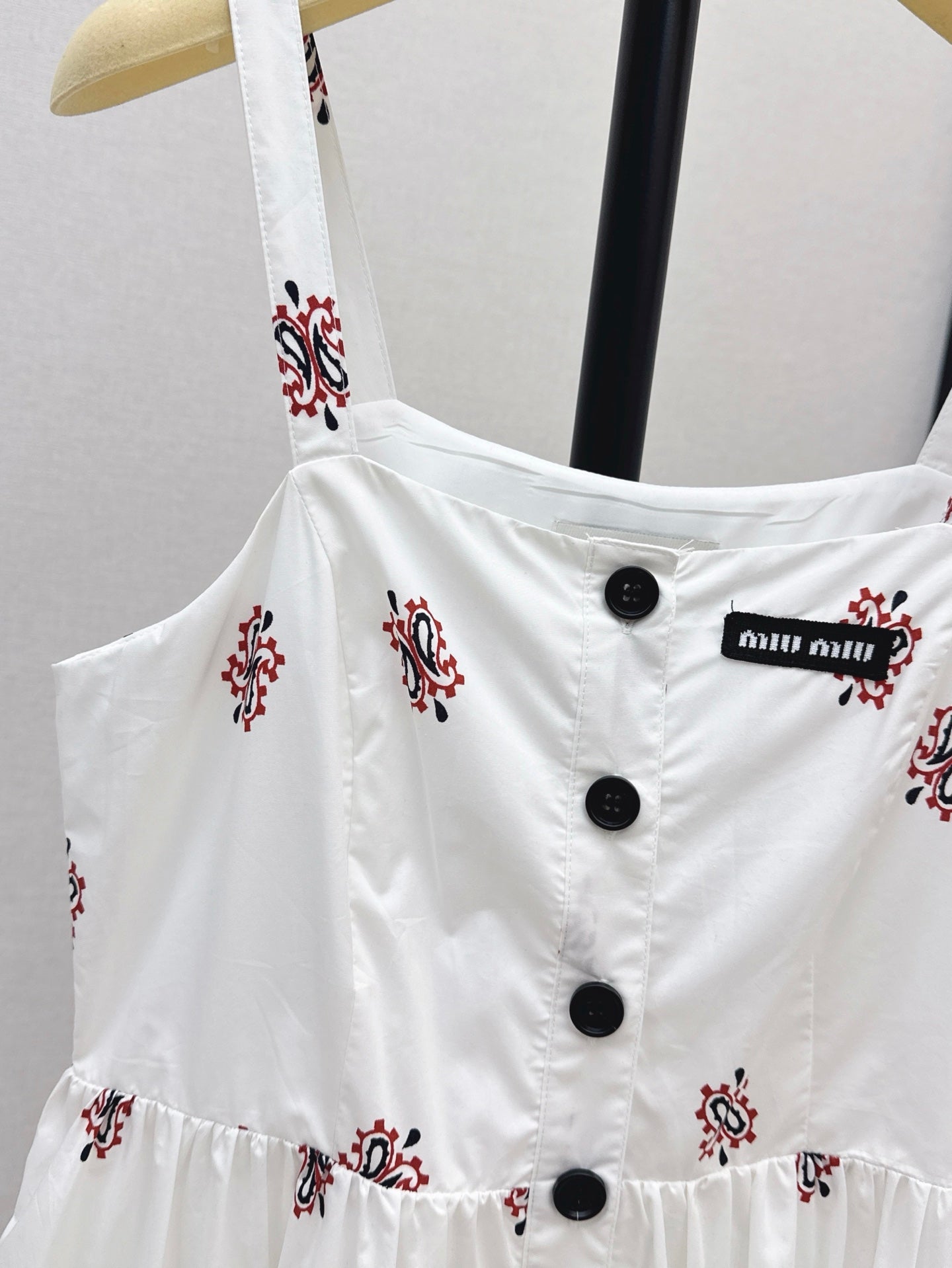 M*u 25ss print slubbed poplin dress