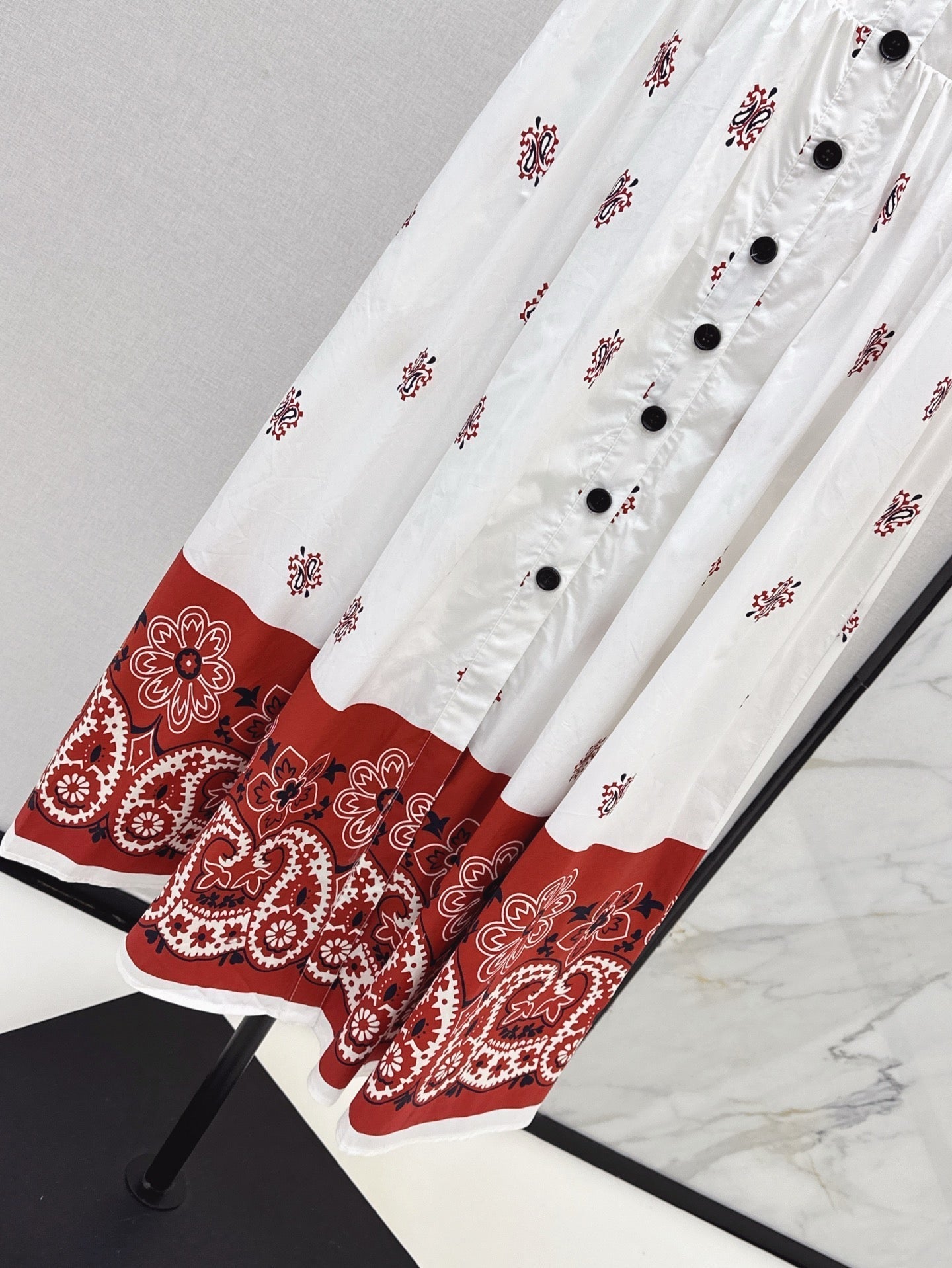 M*u 25ss print slubbed poplin dress