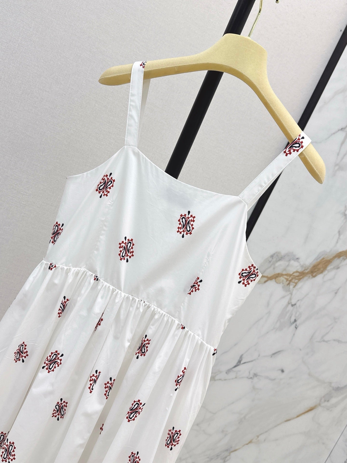 M*u 25ss print slubbed poplin dress