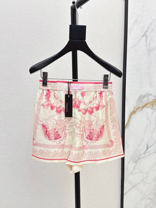 Versa* 25ss printed silk shorts