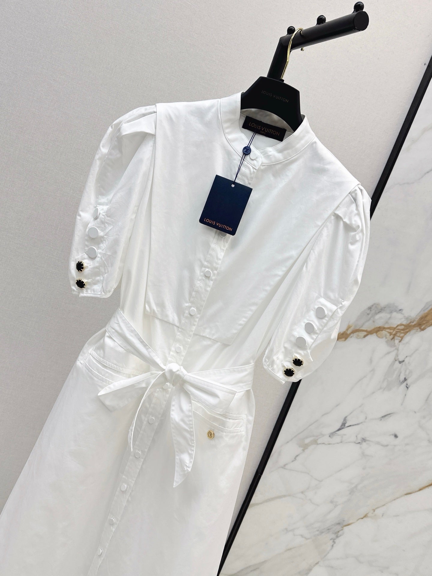 Loui* 25ss puff-sleeve shirt dress