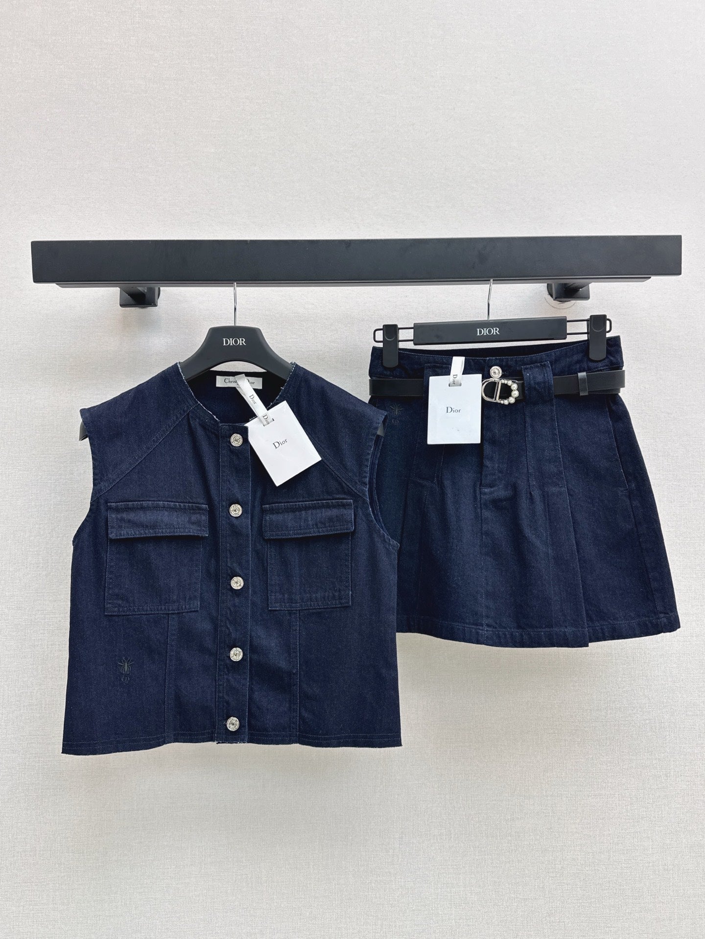 D*r 25ss denim vest and skirt set