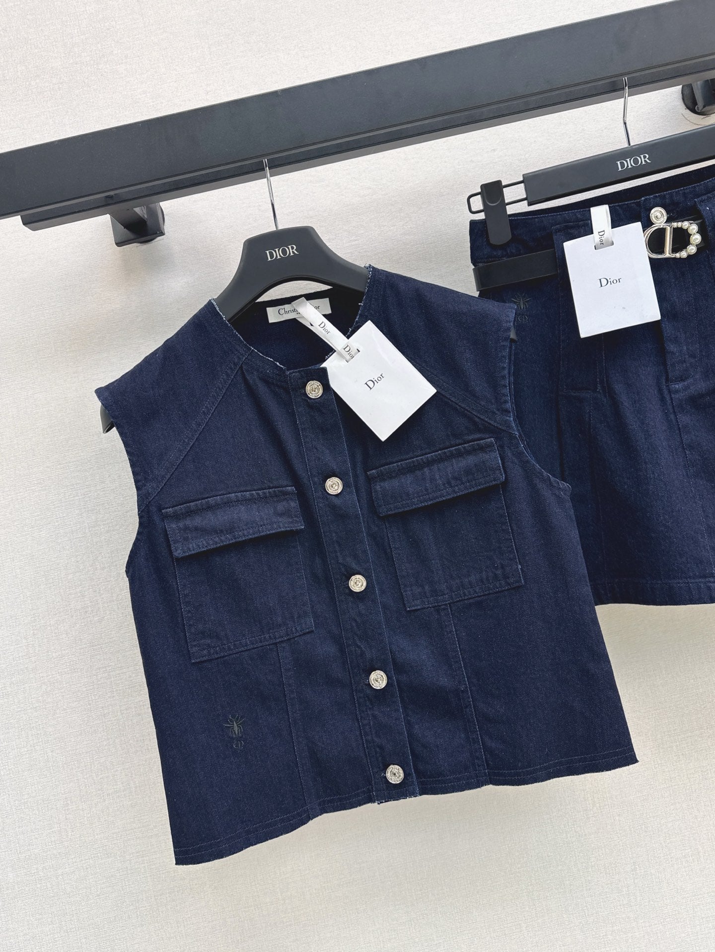 D*r 25ss denim vest and skirt set