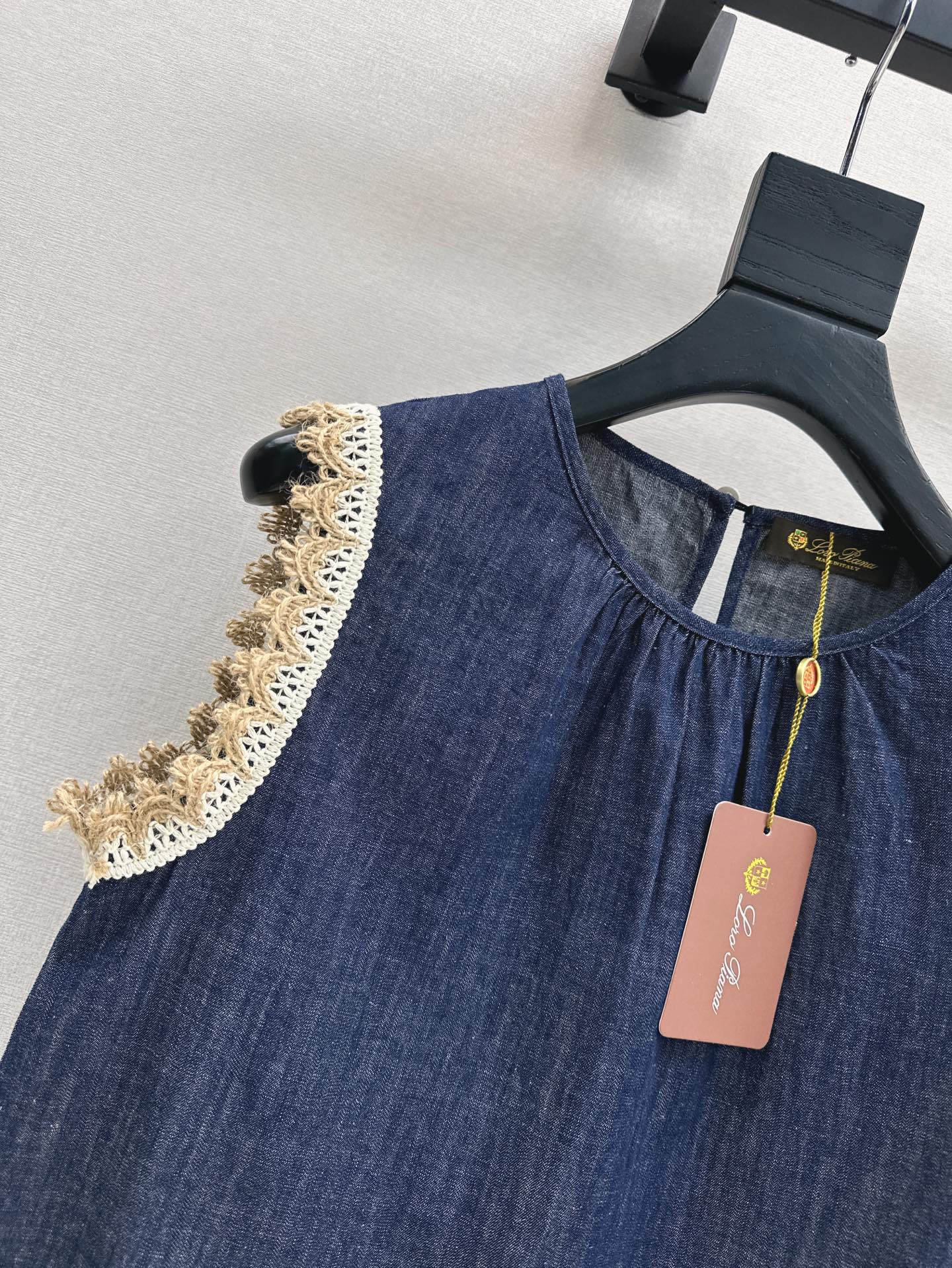 Lor*P 25ss denim set with embroidered trim