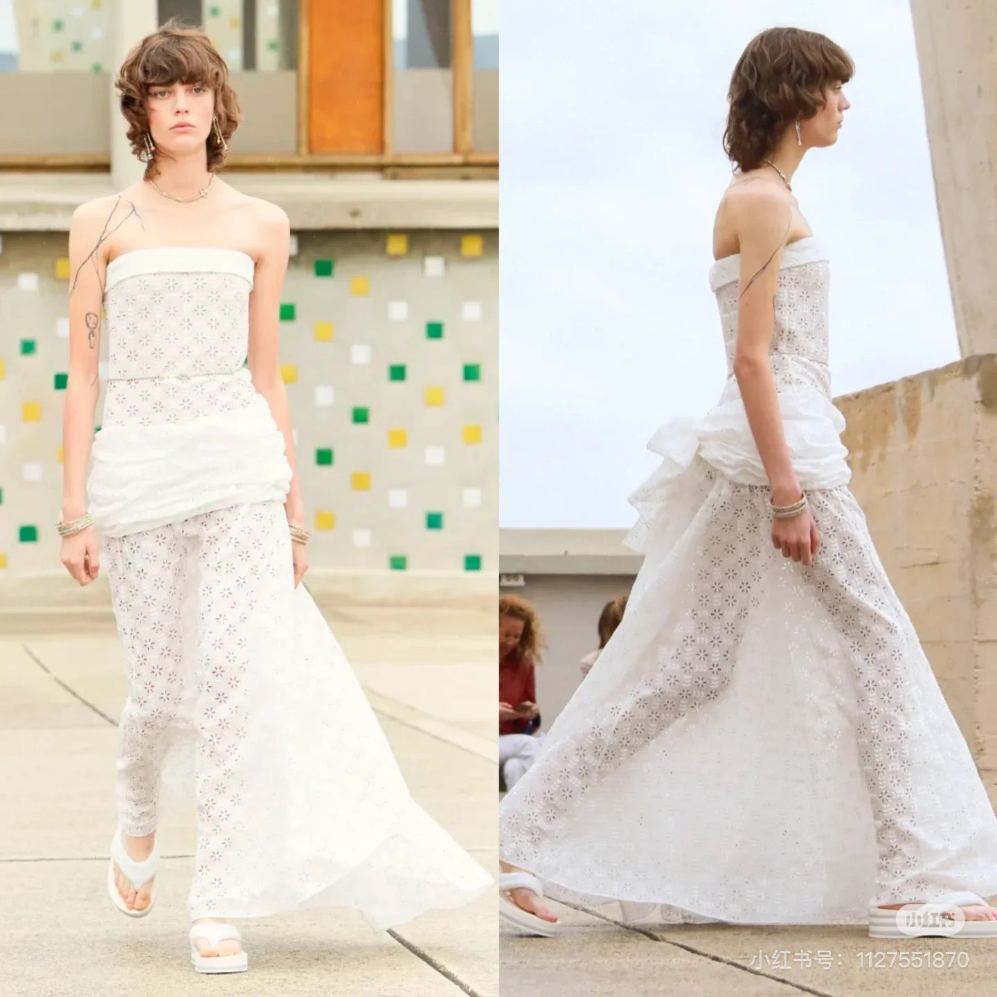 C*nel 25ss embroidered tube top dress