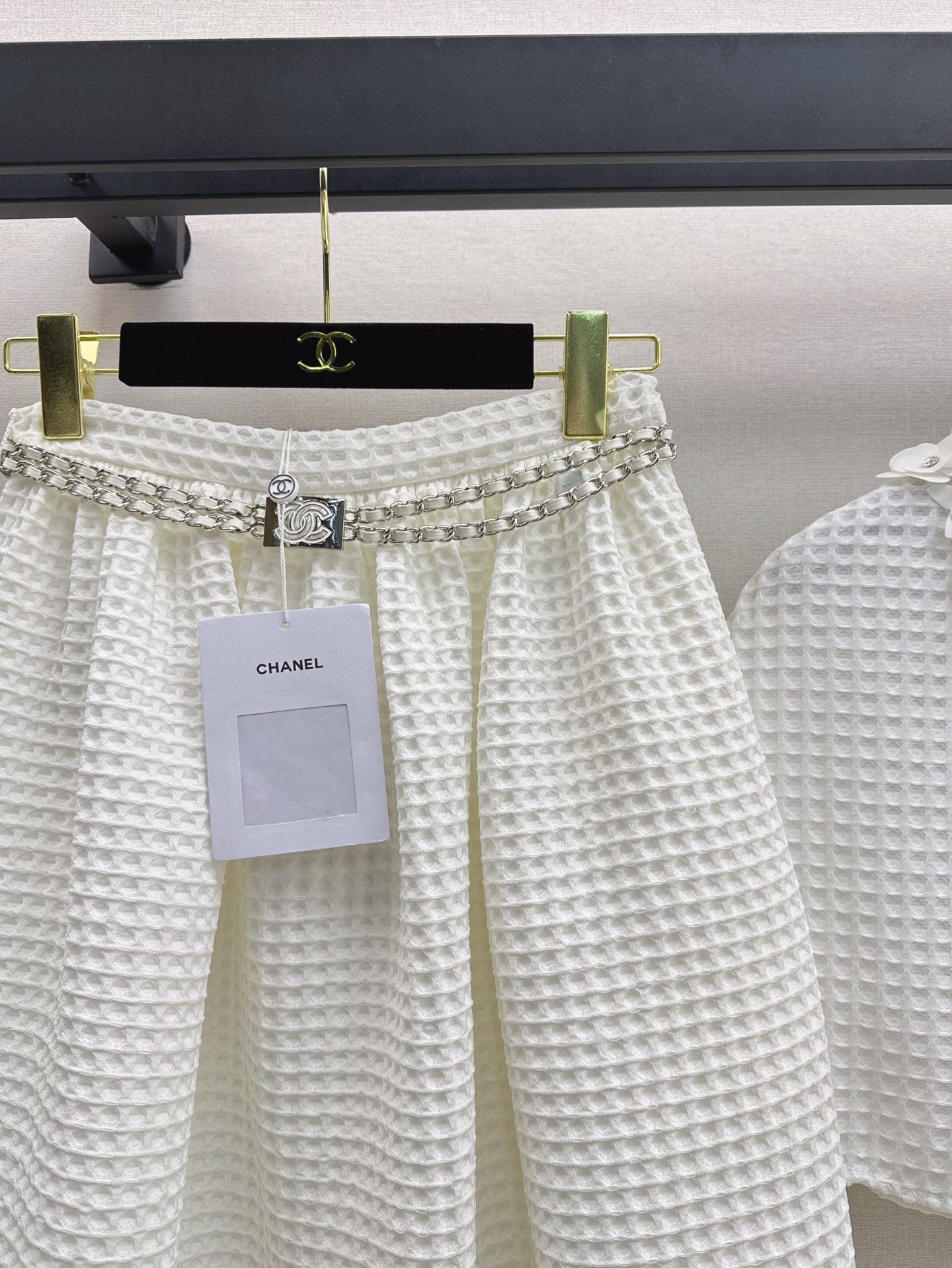 C*nel 25ss waffle tweed cape and skirt set