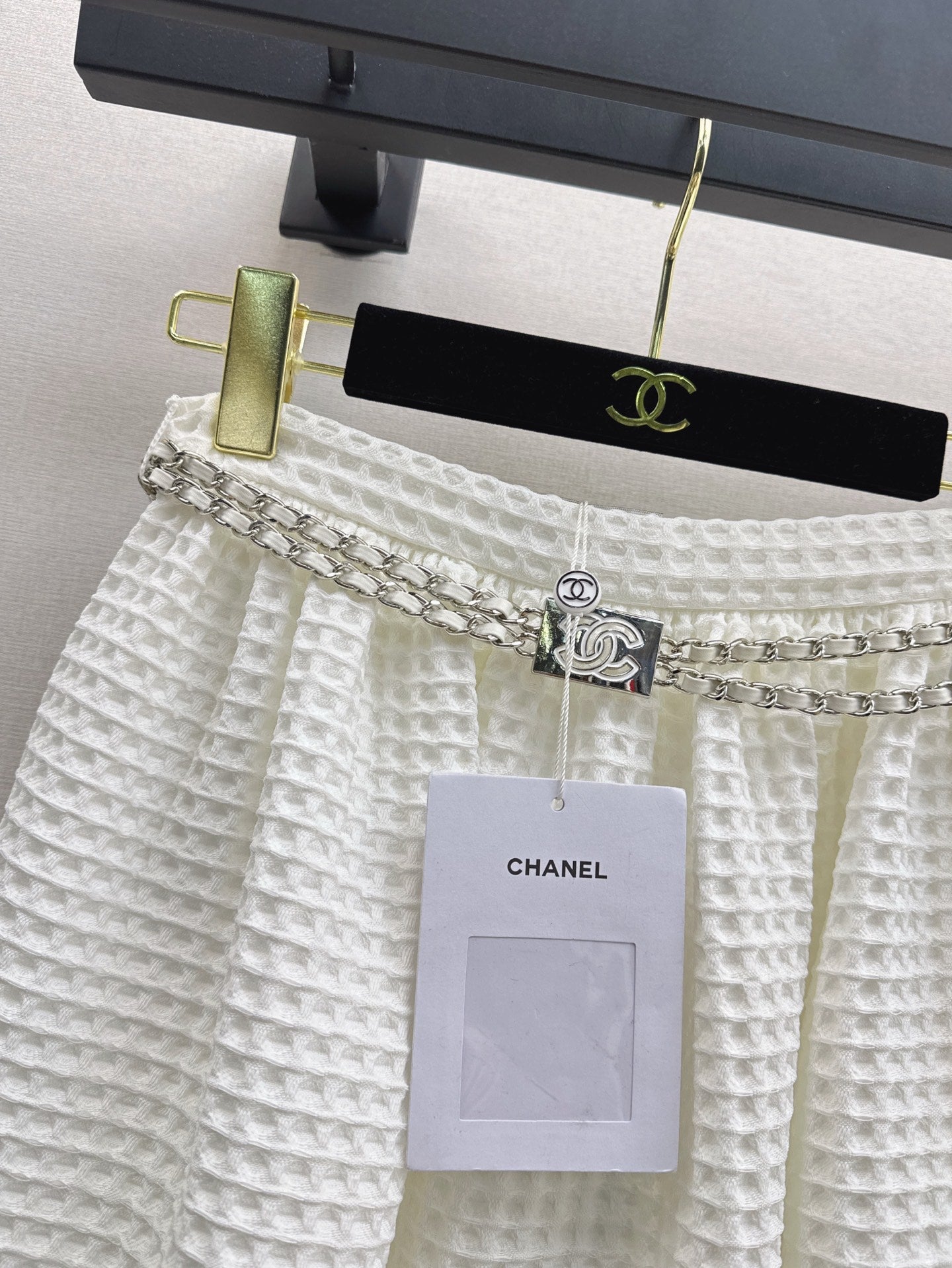 C*nel 25ss waffle tweed cape and skirt set