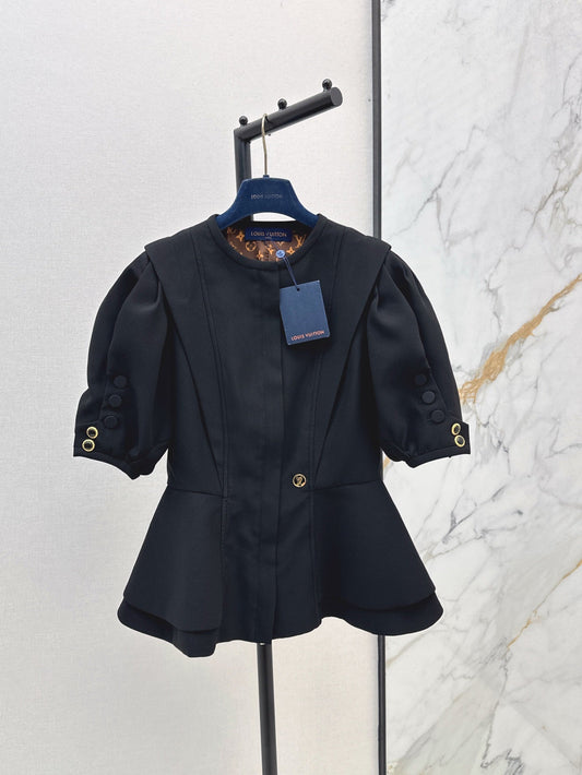 Loui* puff-sleeve ruffled jacket