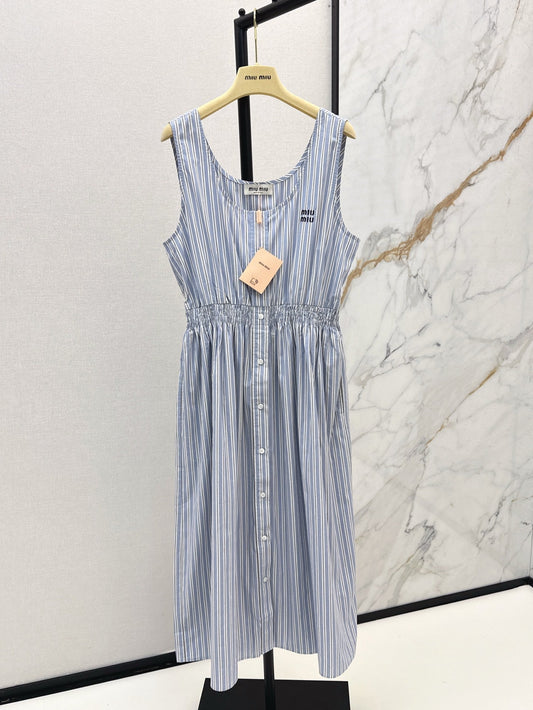 M*u 25ss striped cotton dress