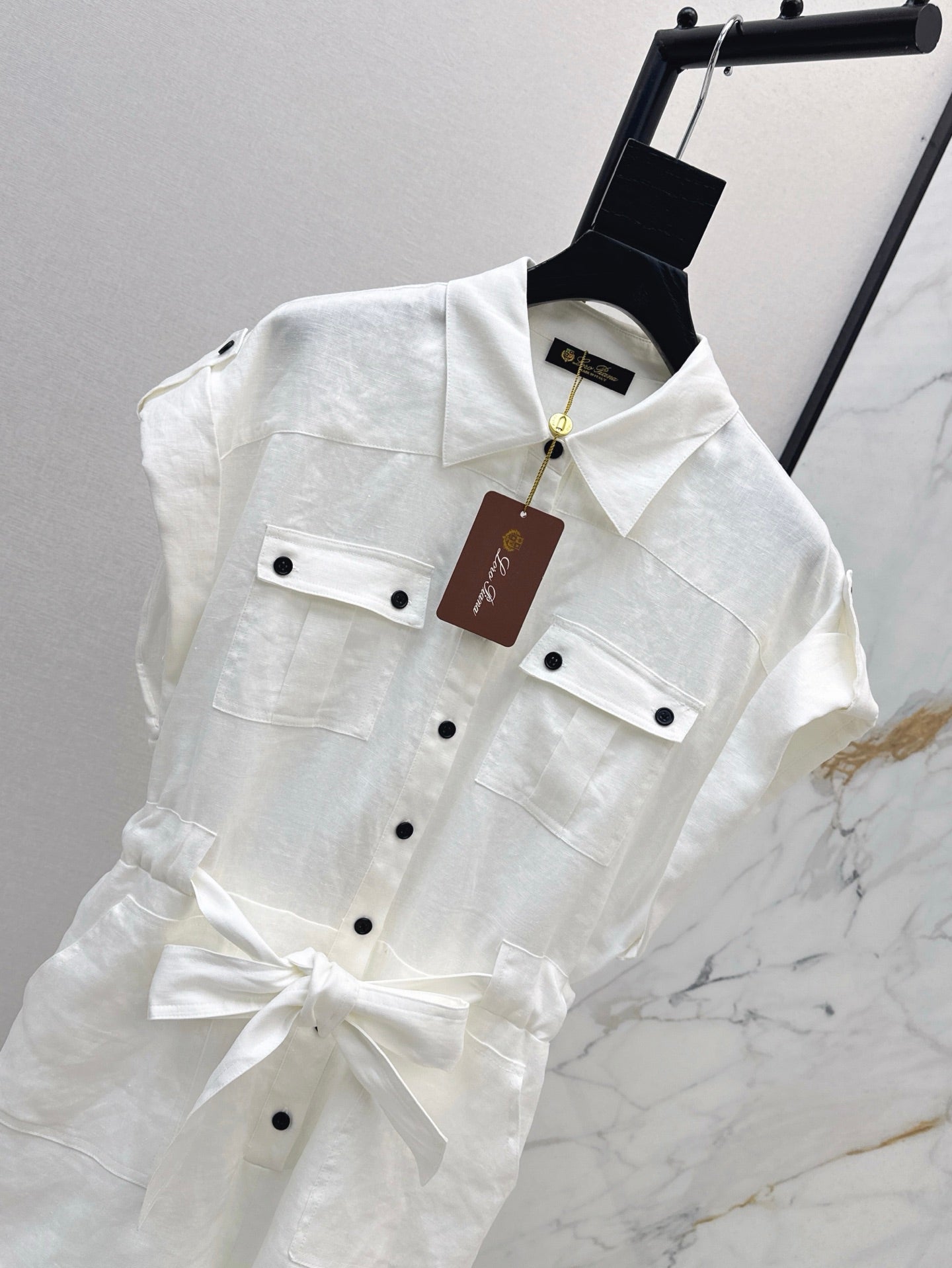 Lor*P 25ss linen cargo jumpsuit