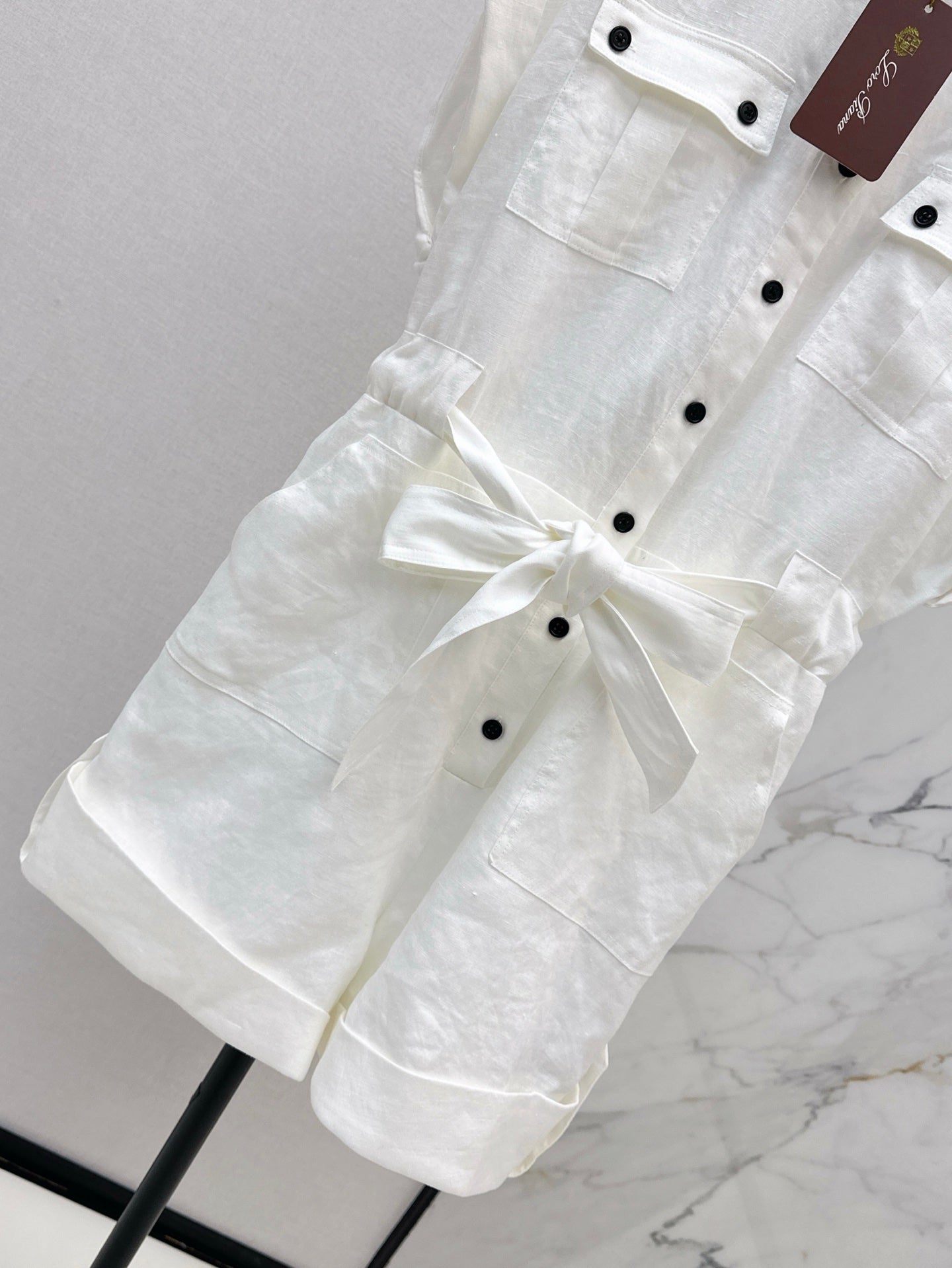 Lor*P 25ss linen cargo jumpsuit