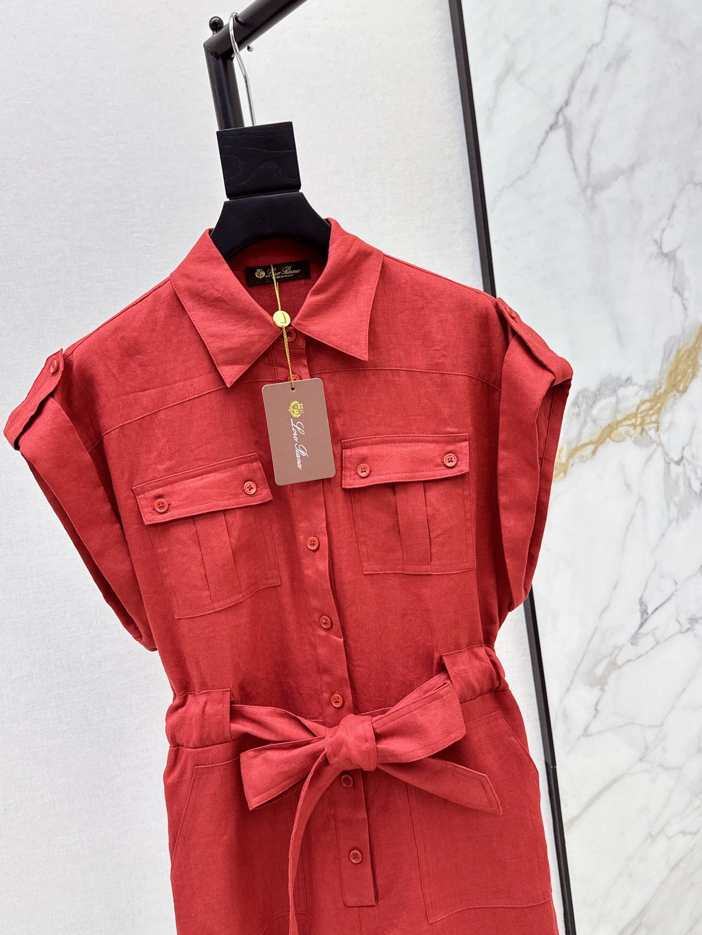 Lor*P 25ss linen cargo jumpsuit