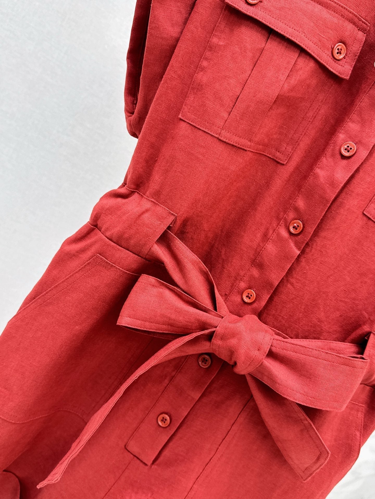 Lor*P 25ss linen cargo jumpsuit