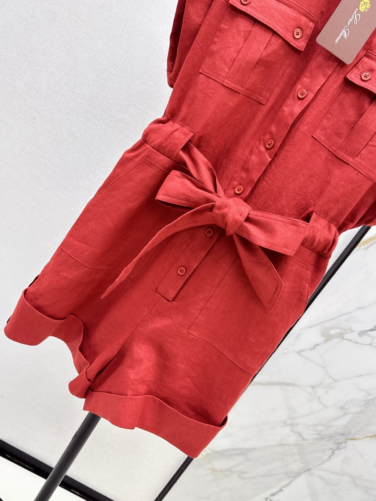 Lor*P 25ss linen cargo jumpsuit