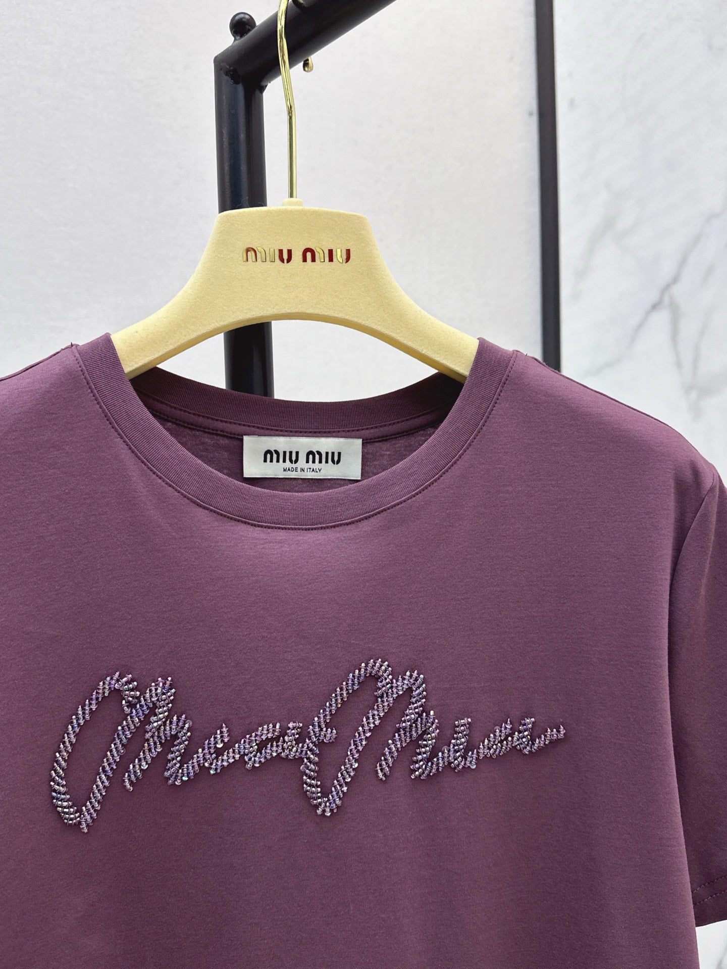 M*u 25ss beaded cotton t-shirt