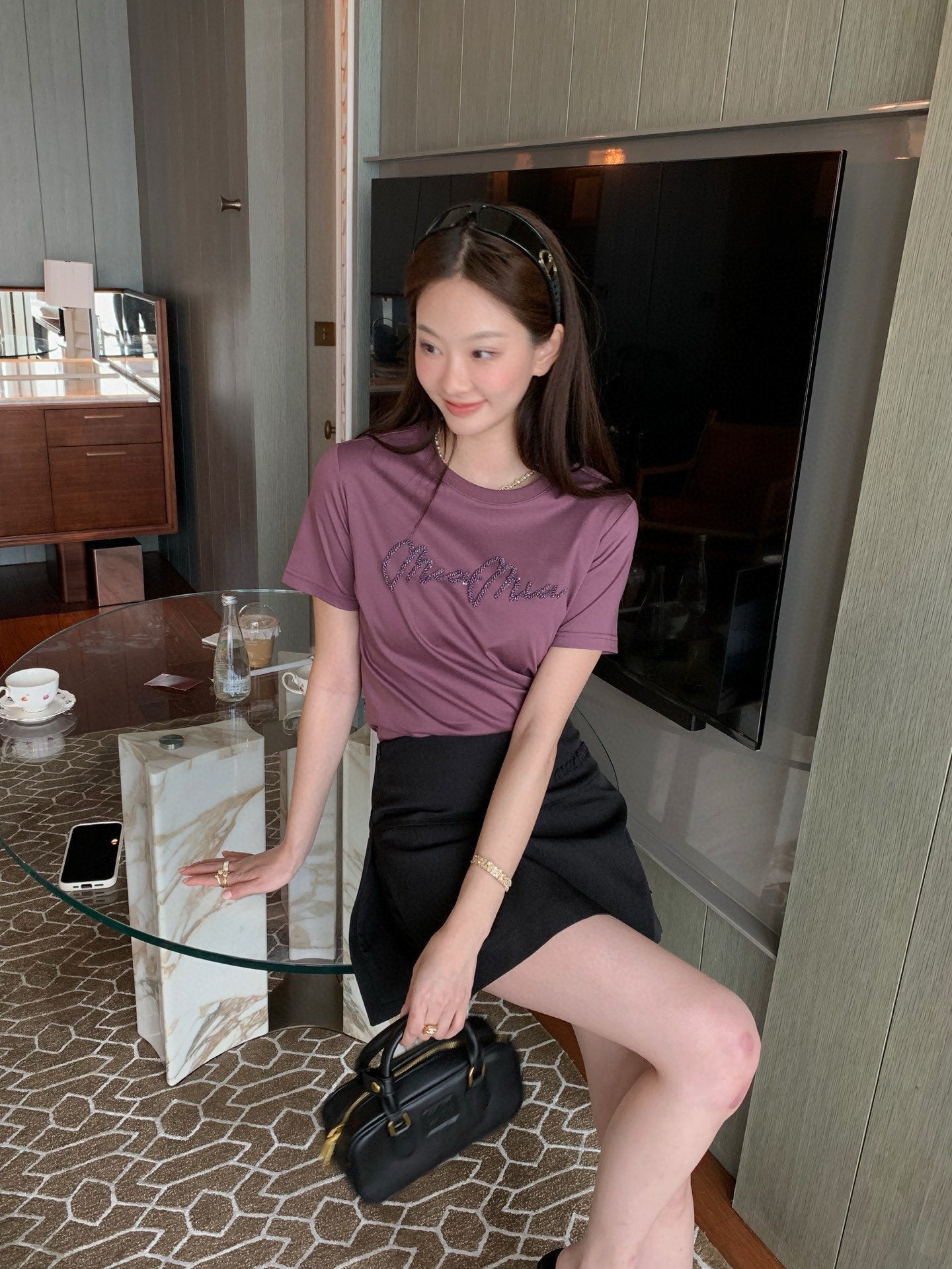 M*u 25ss beaded cotton t-shirt