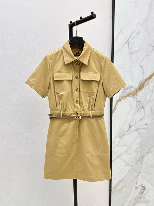 Herm* 25ss belted shirt dress