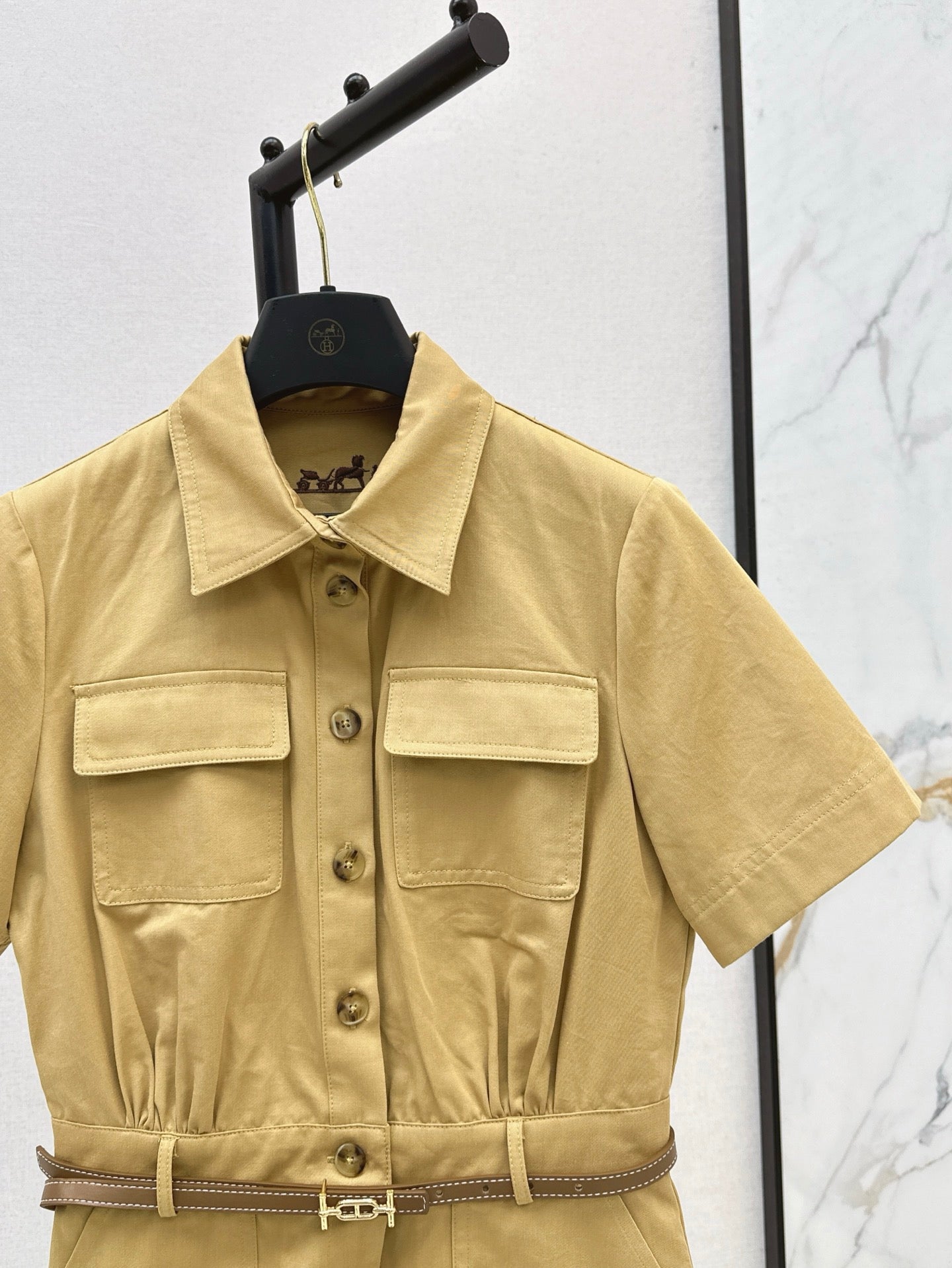 Herm* 25ss belted shirt dress