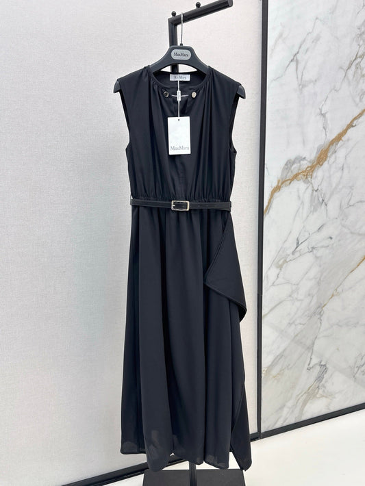 MaxM* 25ss long belted dress