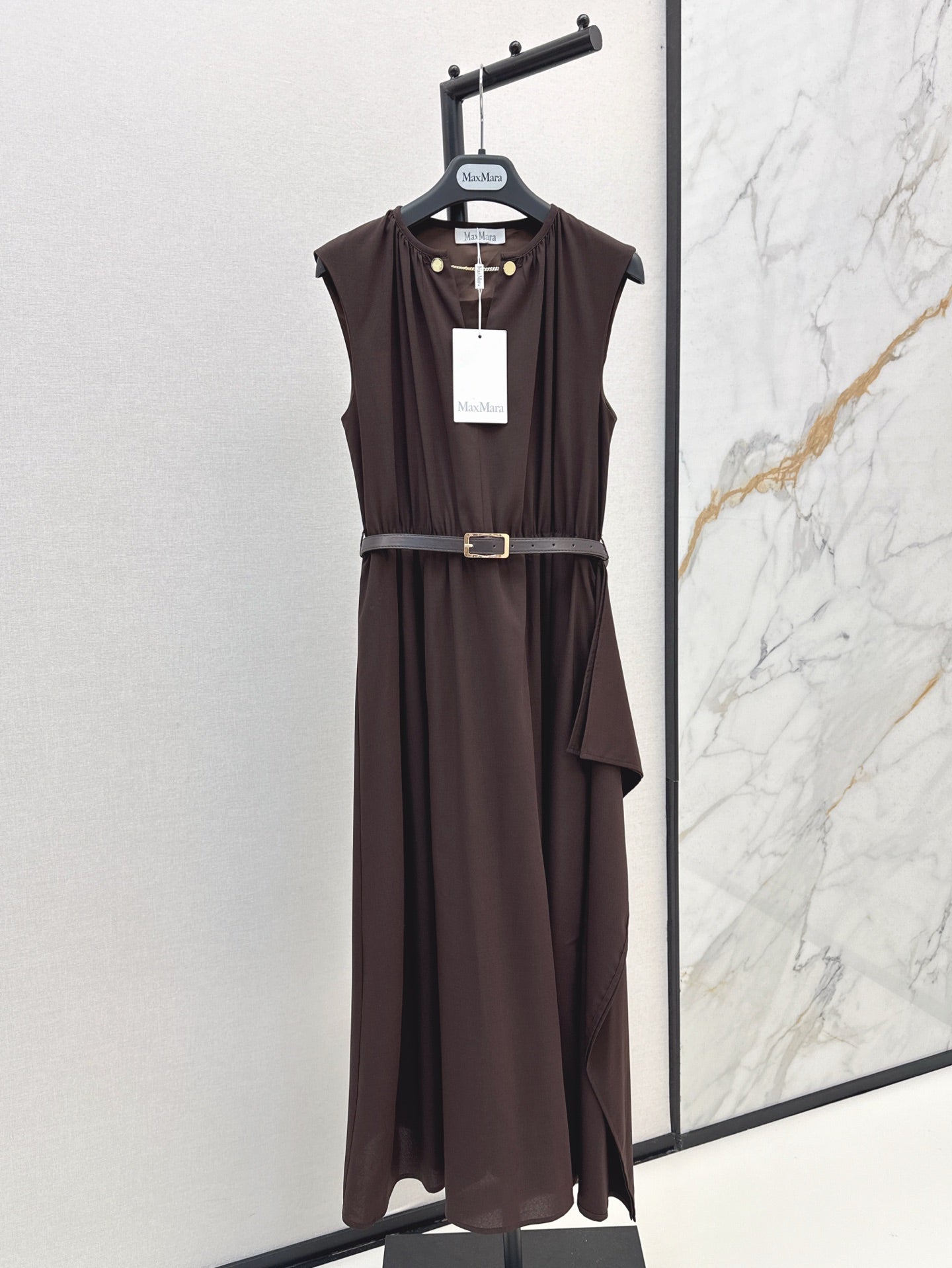 MaxM* 25ss long belted dress