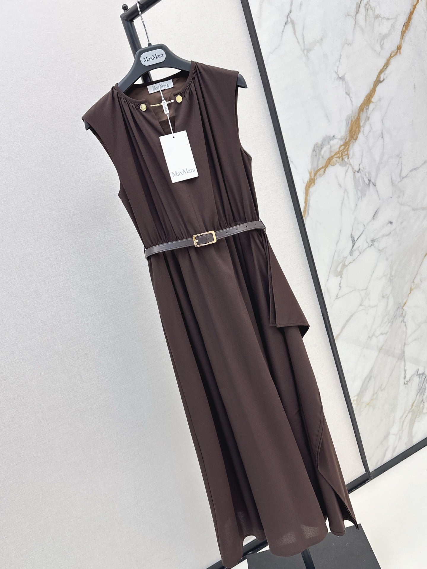 MaxM* 25ss long belted dress