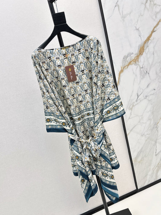 Lor*P 25ss floral silk cape dress