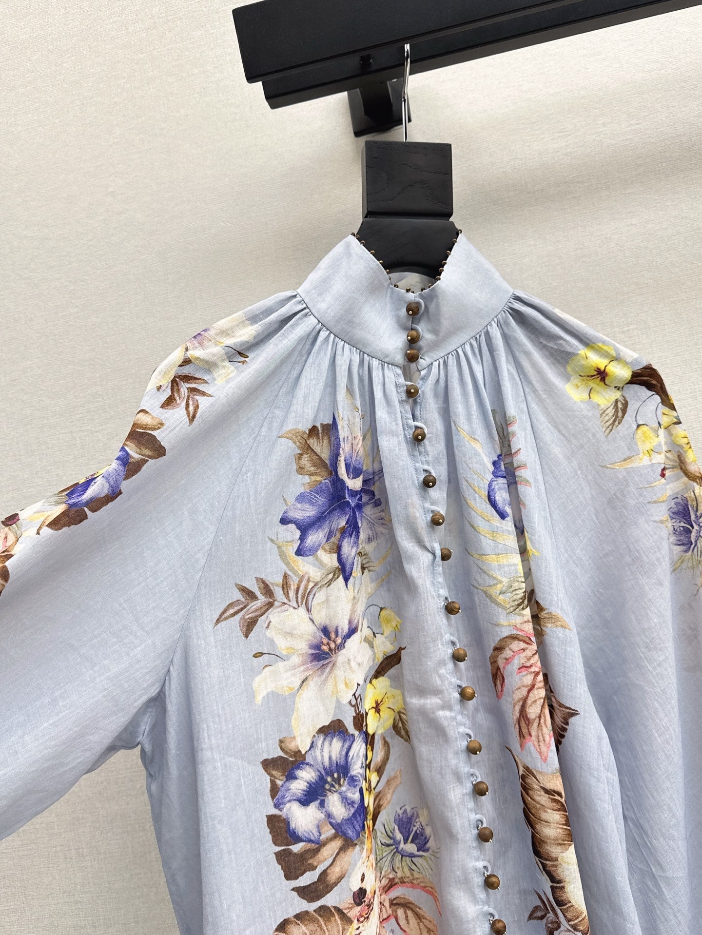 Zim* 25ss printed linen blouse and shorts set