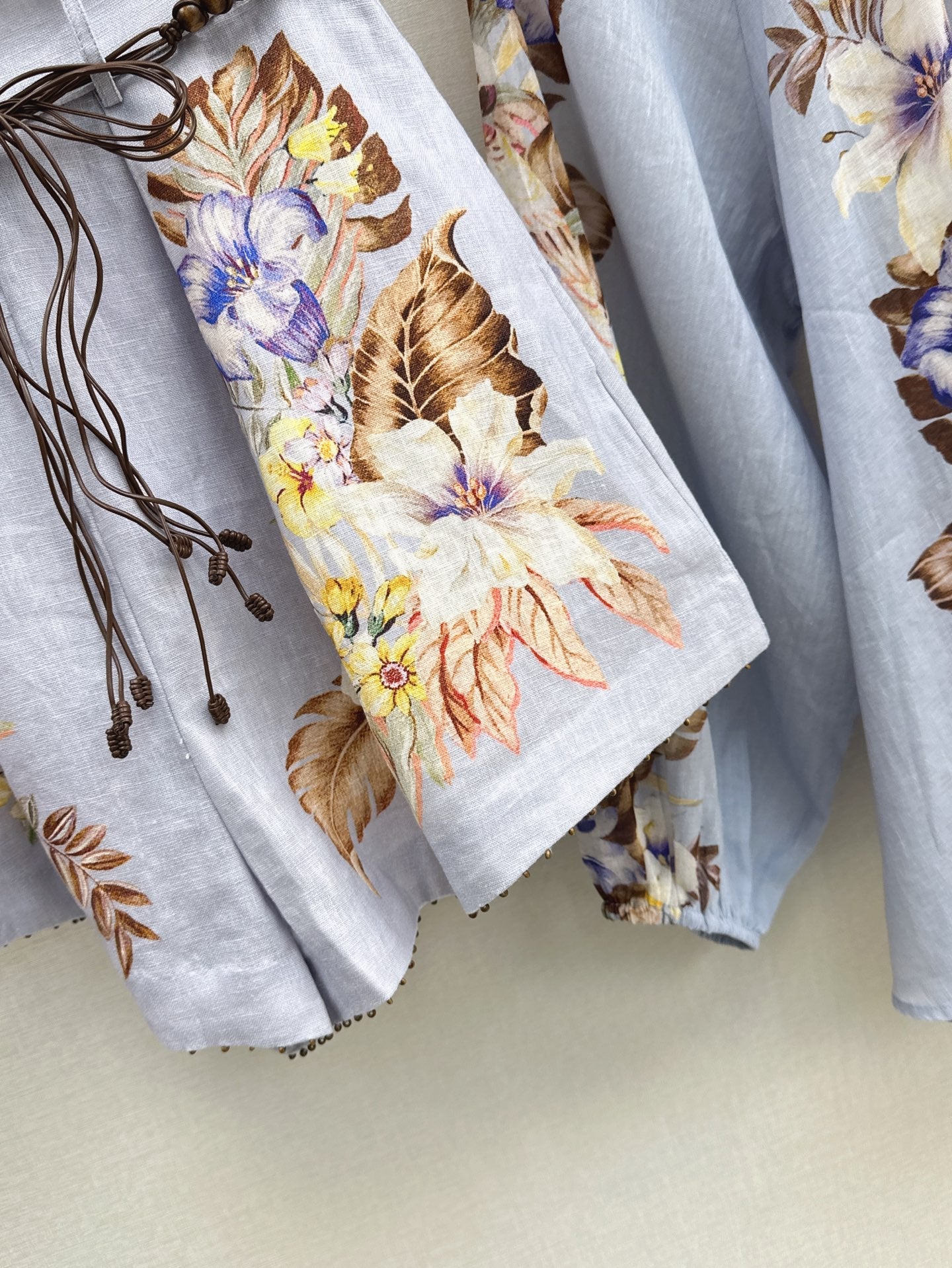 Zim* 25ss printed linen blouse and shorts set