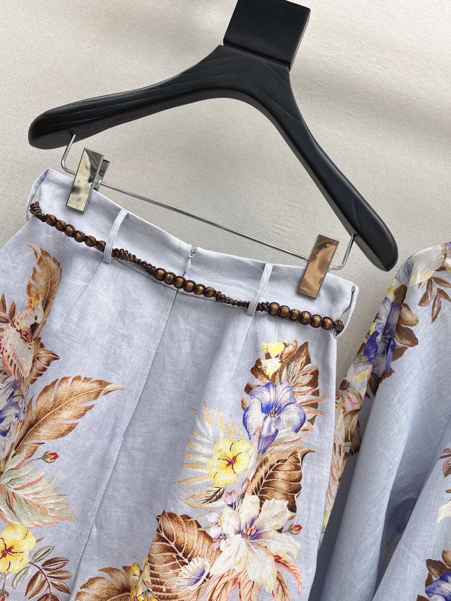 Zim* 25ss printed linen blouse and shorts set