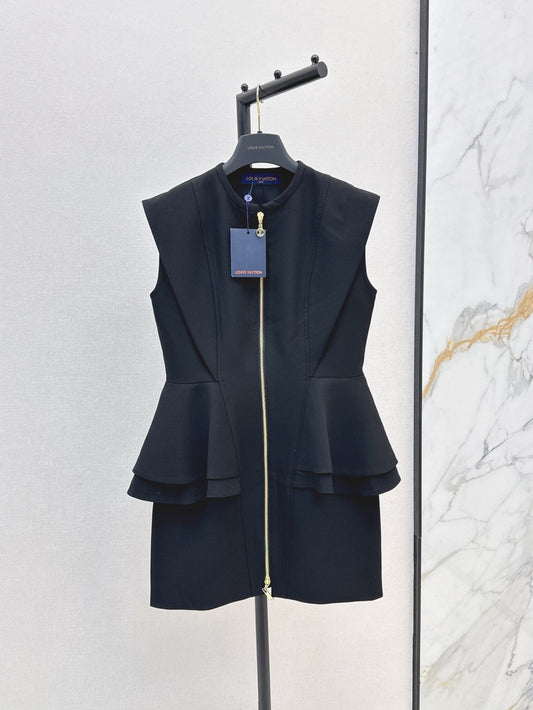 Loui* 25ss zip-up ruffled dress