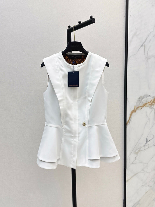 Loui* 25ss poplin ruffled blouse