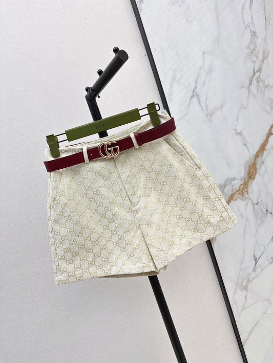 Gu* 25ss GG jacquard shorts with belt