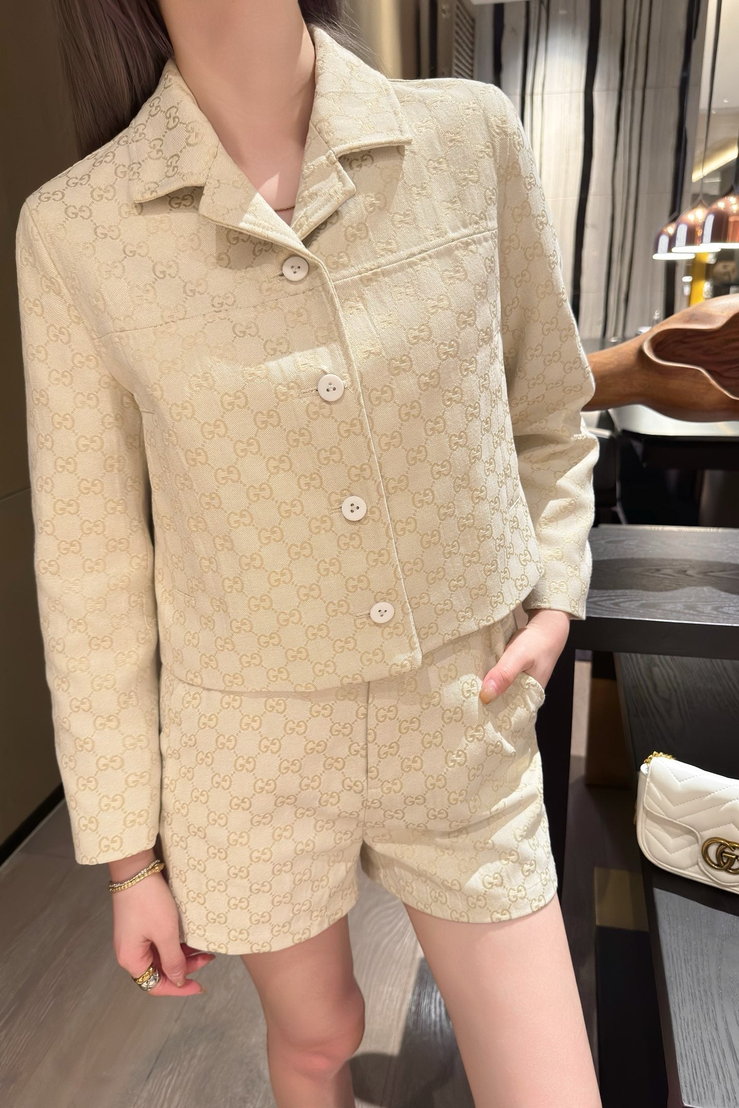 Gu* 25ss GG jacquard jacket