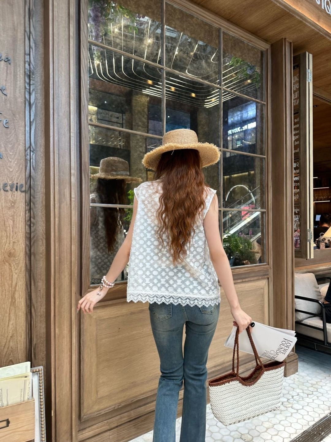 Loui* 25ss jacquard sleeveless shirt